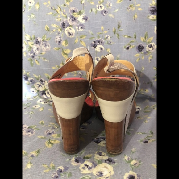 **GENTLY USED** High End Funky Wedge Sandals - Picture 3 of 4